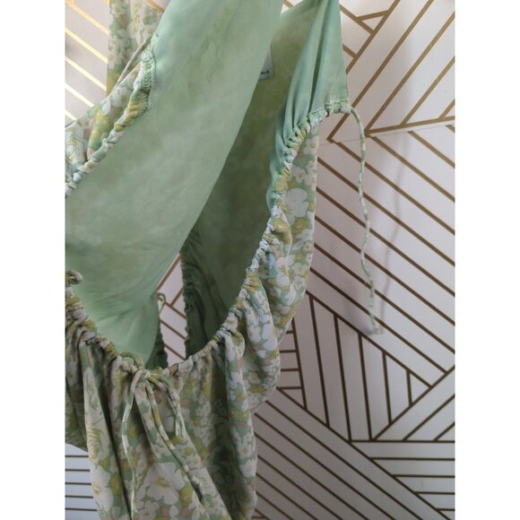SABO SKIRT Women's SWAY DRESS Floral Green Cut Out Sides Size SMall READ - Picture 4 of 9